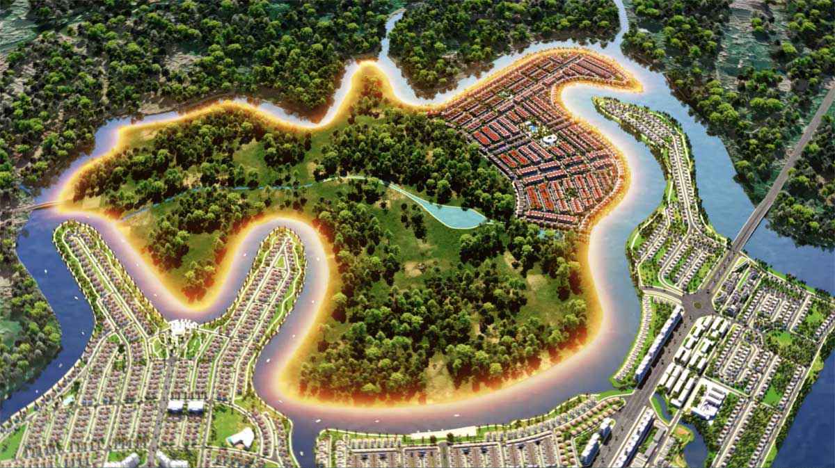 Phối cảnh mặt bằng đảo Phượng Hoàng Aqua City 2021