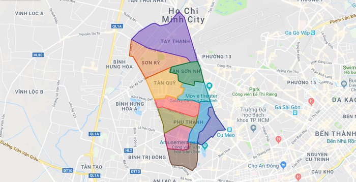 Bản đồ quận Tân Phú