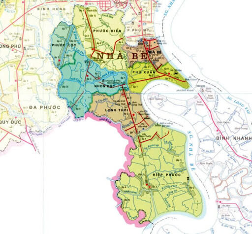 Bản đồ hành chính huyện Nhà Bè