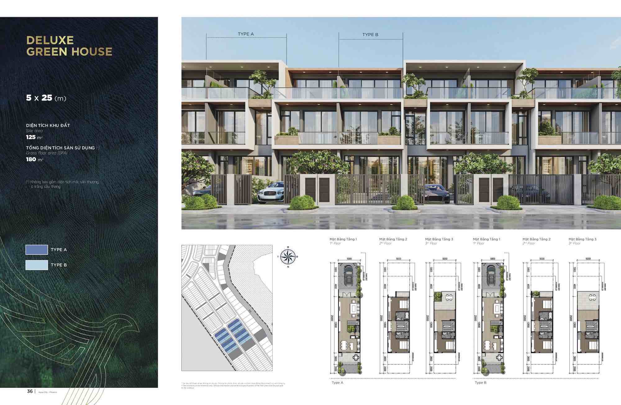 Thiết kế chi tiết nhà phố biệt thự Phoenix Central Aqua city