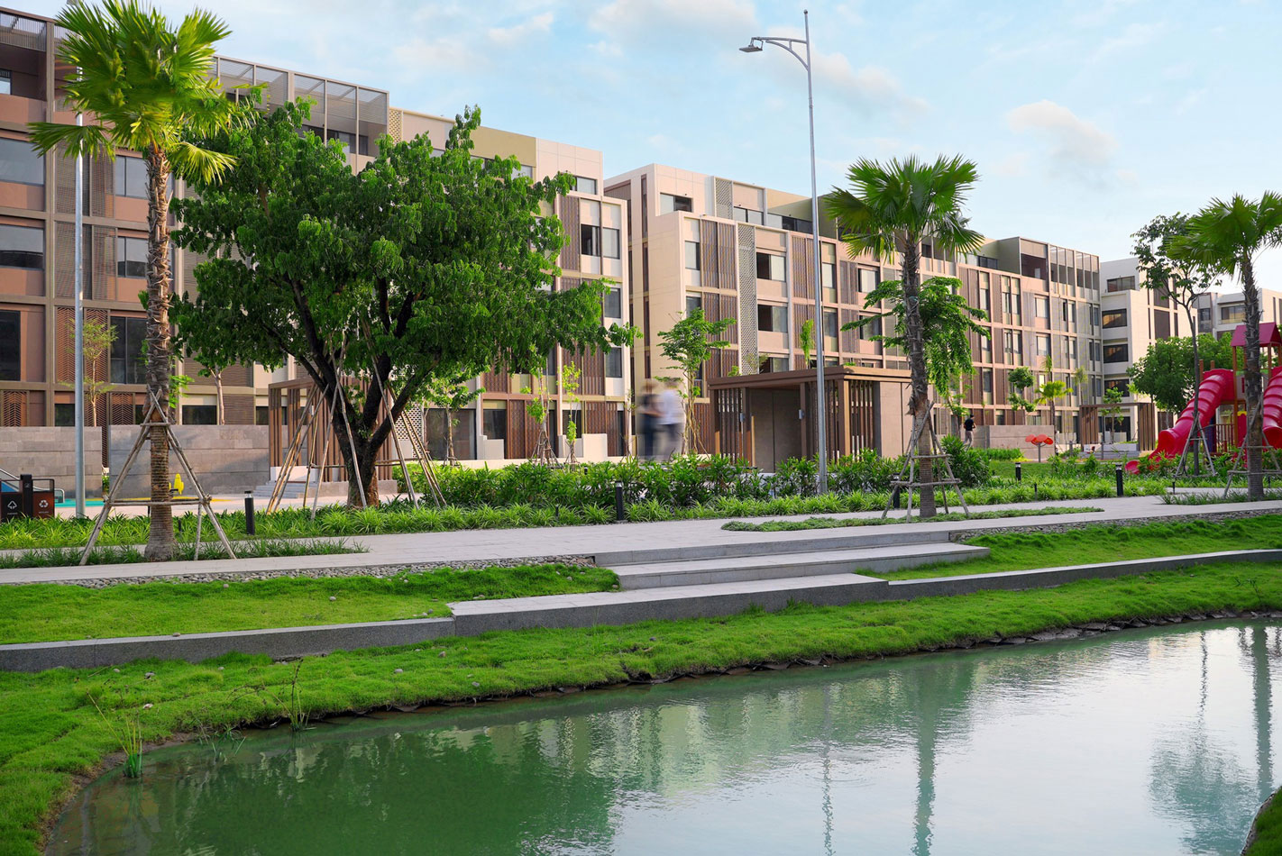 Kênh cảnh quan và nhà phố SOHO The Global City (ảnh thực tế)