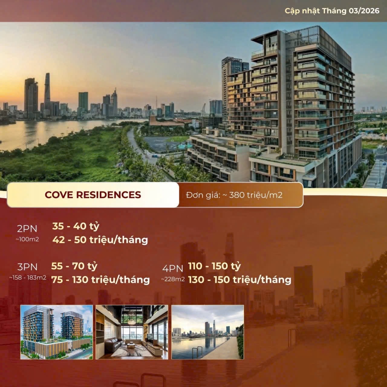 Giá bán cho thuê căn hộ Empire City Thủ Thiêm