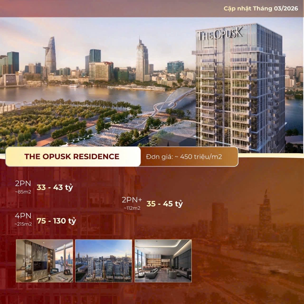 Giá bán cho thuê căn hộ The OpusK Thủ Thiêm