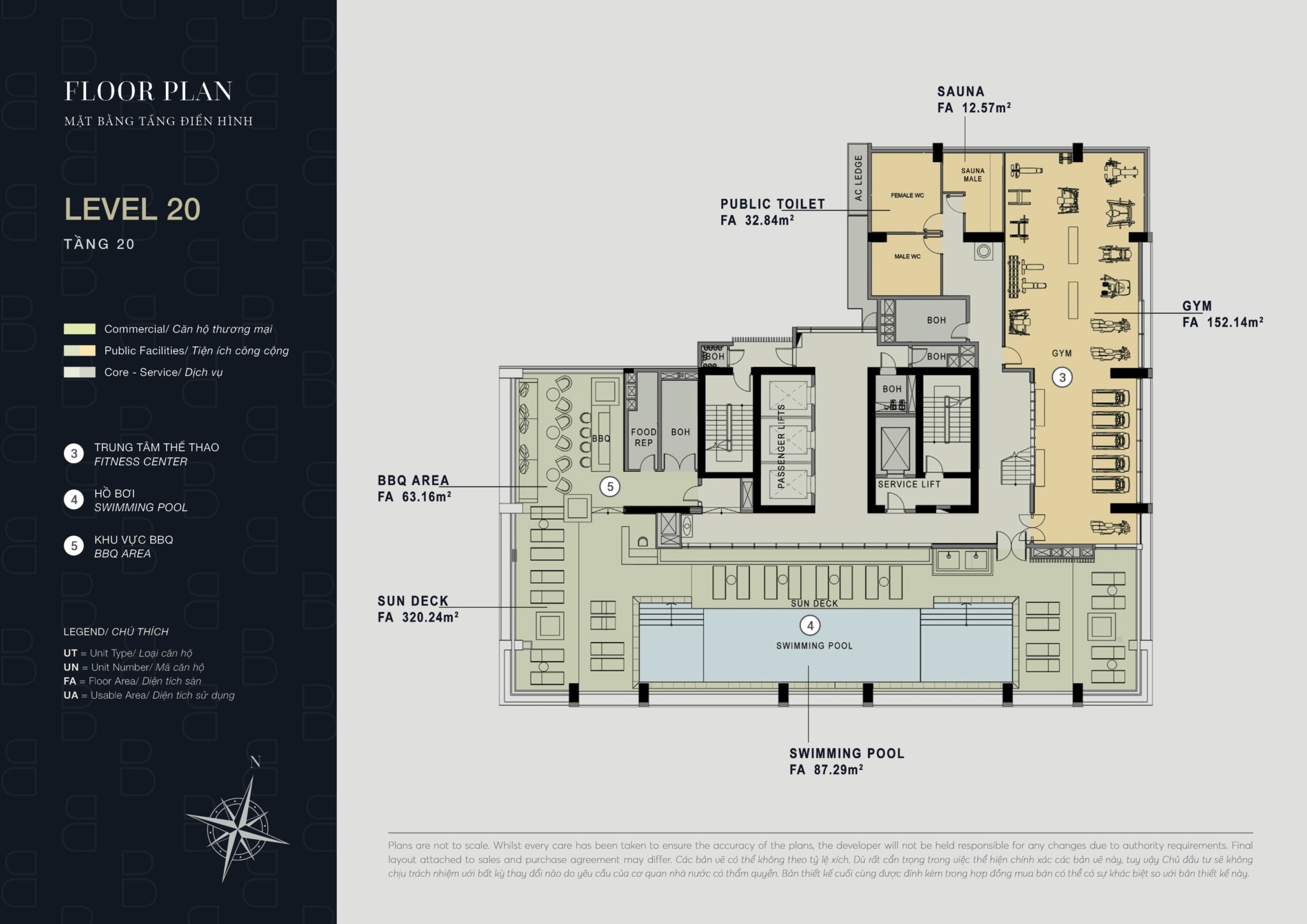 Mặt bằng tầng 20 căn hộ The Berkley Thảo Điền