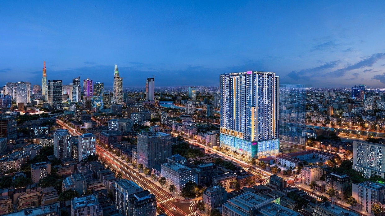 The Grand Manhattan Quận 1 nhìn từ trên cao về đêm