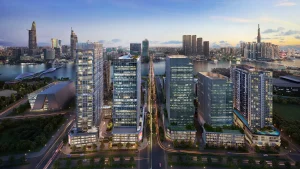 Tổng thể The Metropole Thủ Thiêm chân cầu Ba Son, đối diện Quận 1 (phối cảnh)