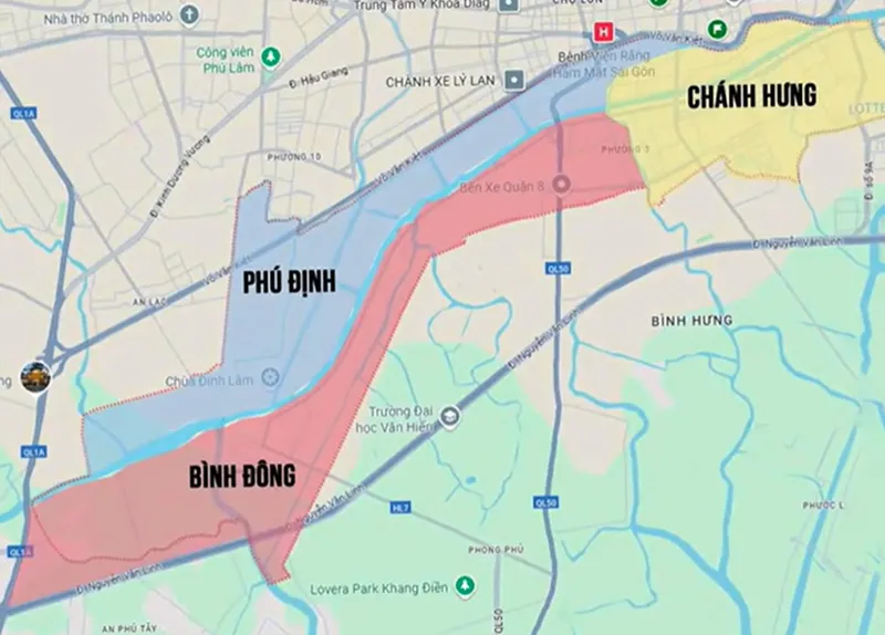Ban Do Quan 8 Sau Sap Nhap Phuong