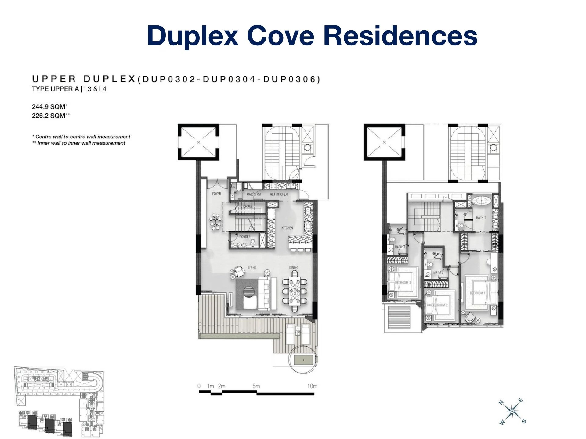 Layout căn hộ Duplex 01.07 Cove Residences Empire City