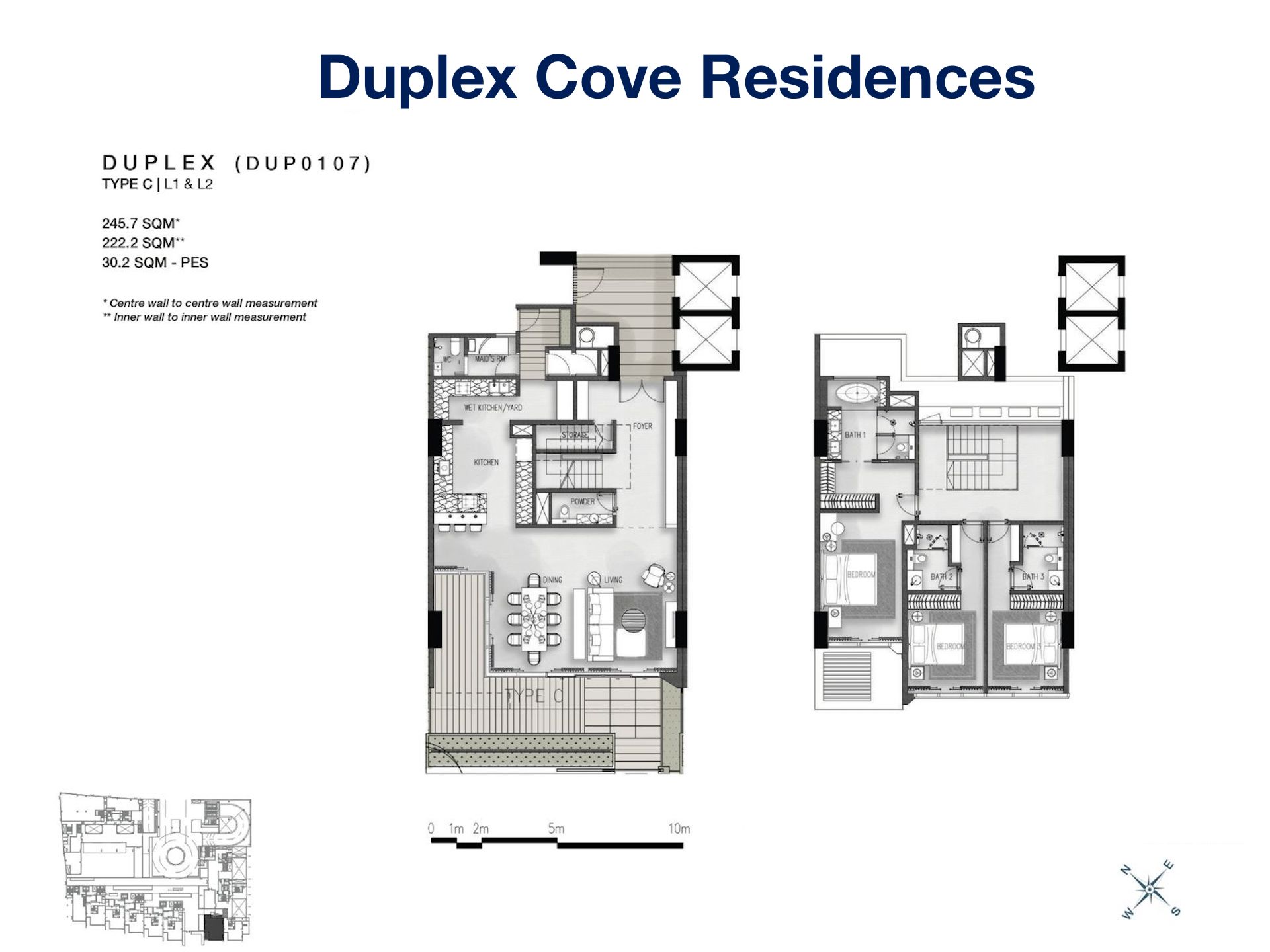Layout căn hộ Duplex 03.02 03.04 03.06 Cove Residences Empire City
