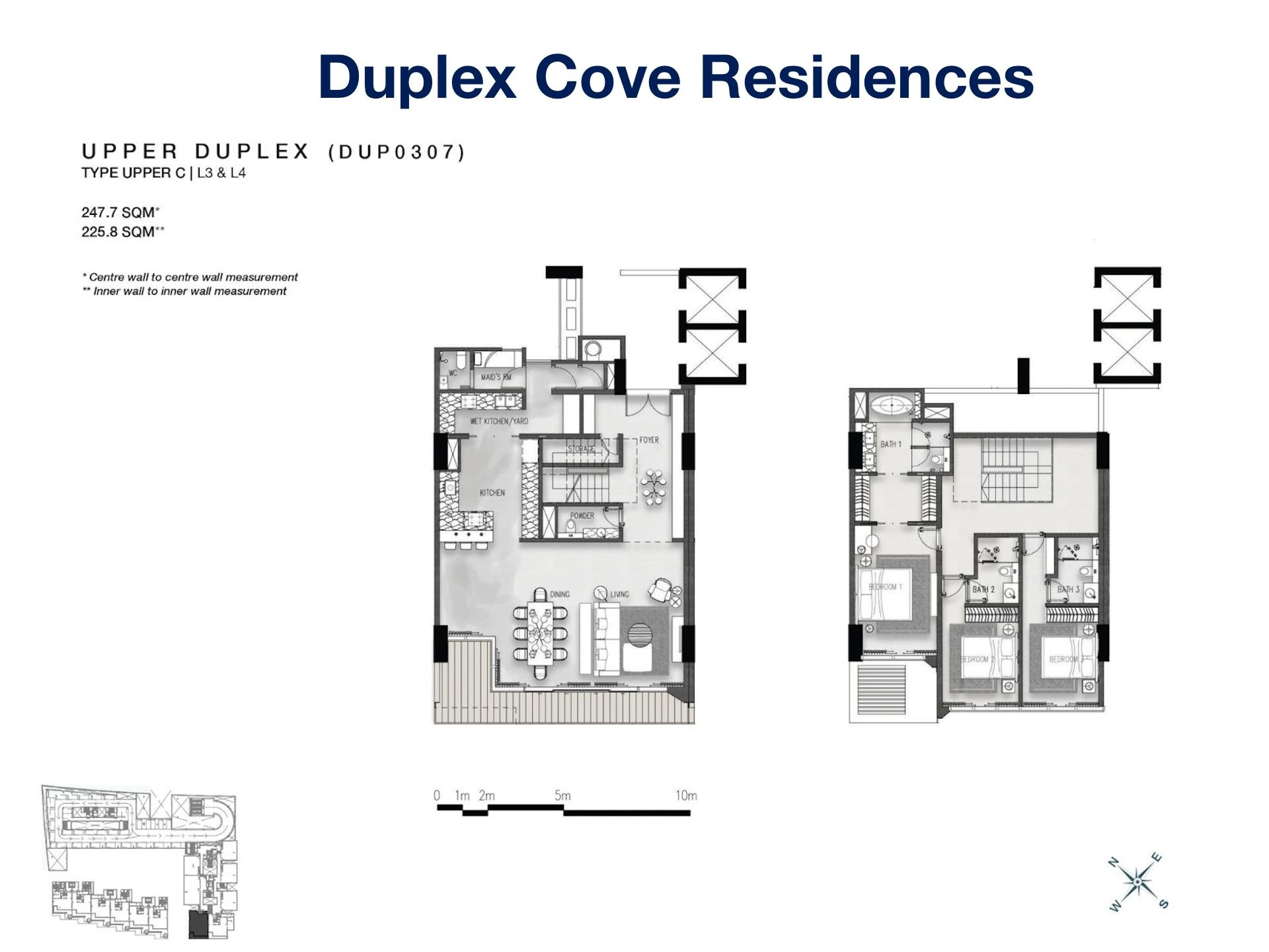 Layout căn hộ Duplex 03.07 Cove Residences Empire City