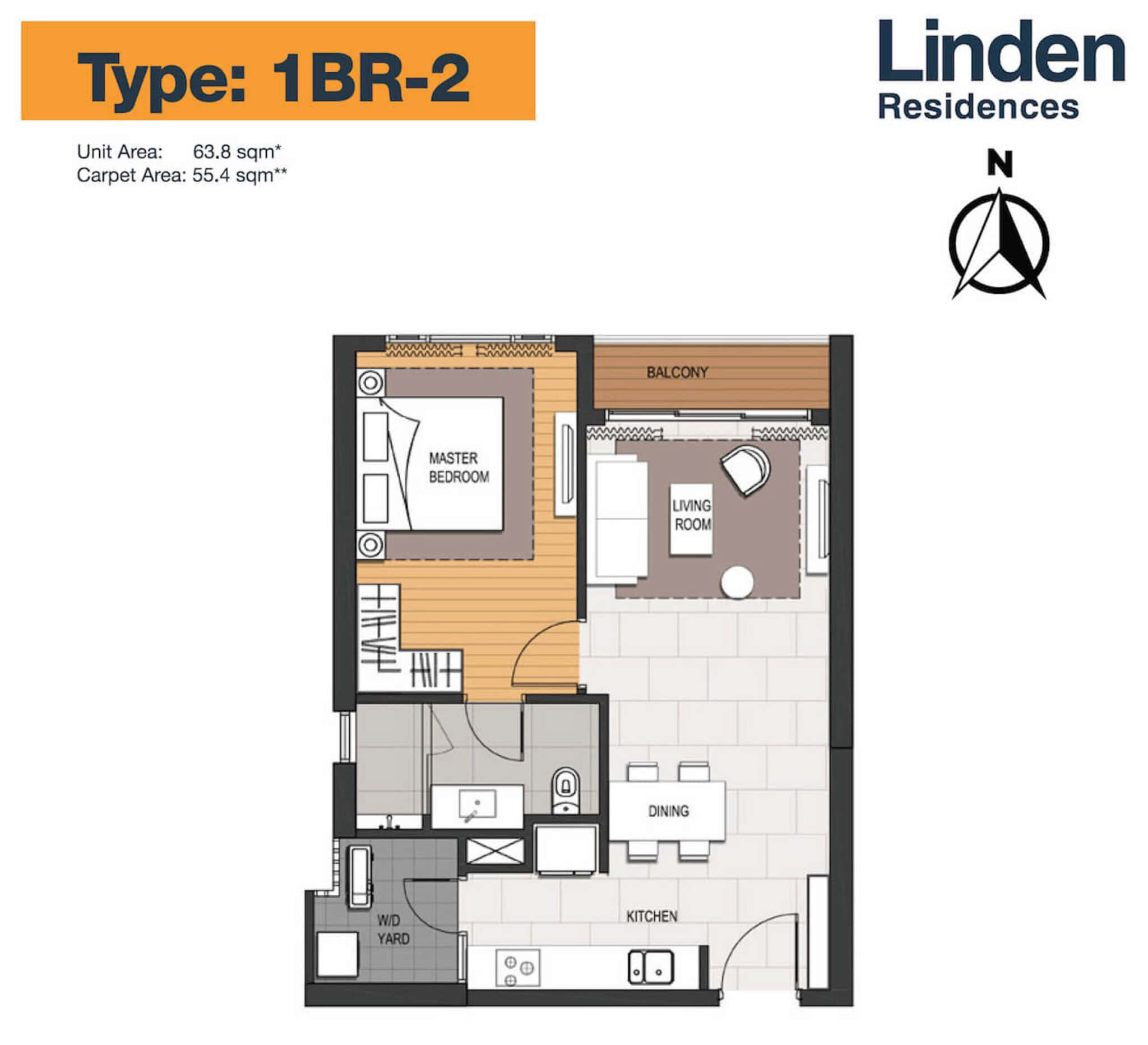 Layout tham khảo thêm căn 1 phòng ngủ Linden Residences Empire City