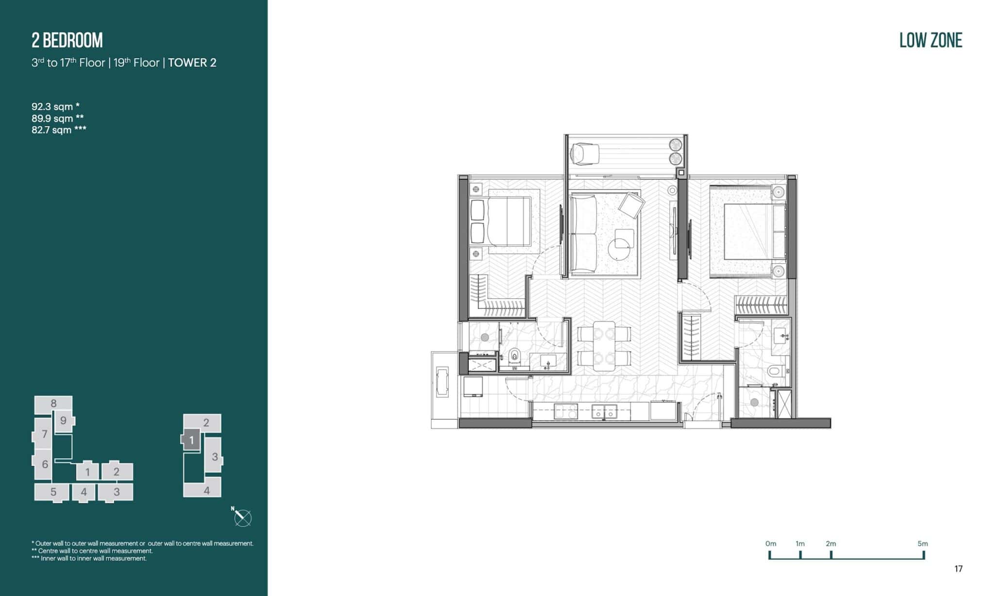 Layout căn 2 phòng ngủ 92m2 tòa T2 Narra Residences Empire City