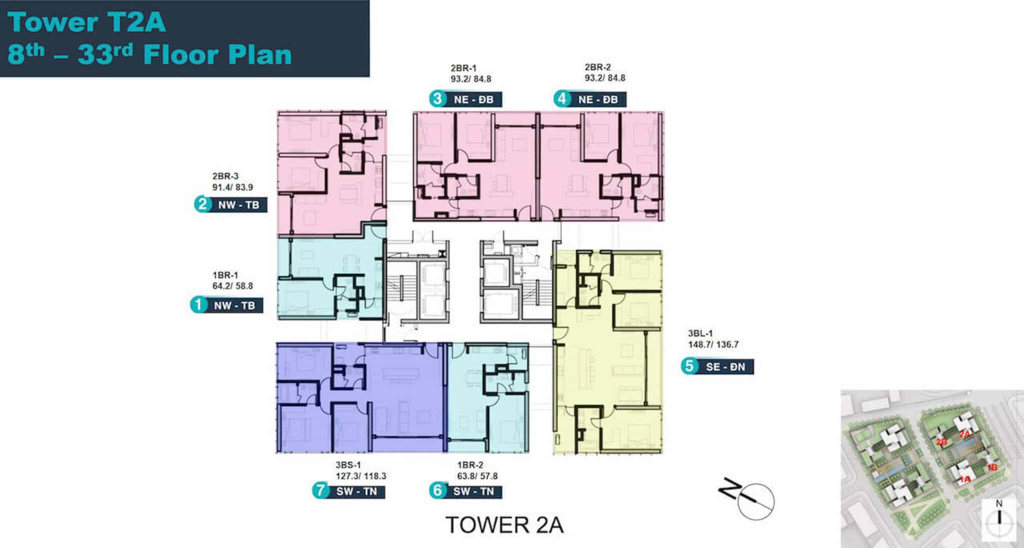 Mặt bằng tầng 8-33 tòa T2A Linden Residences Empire City