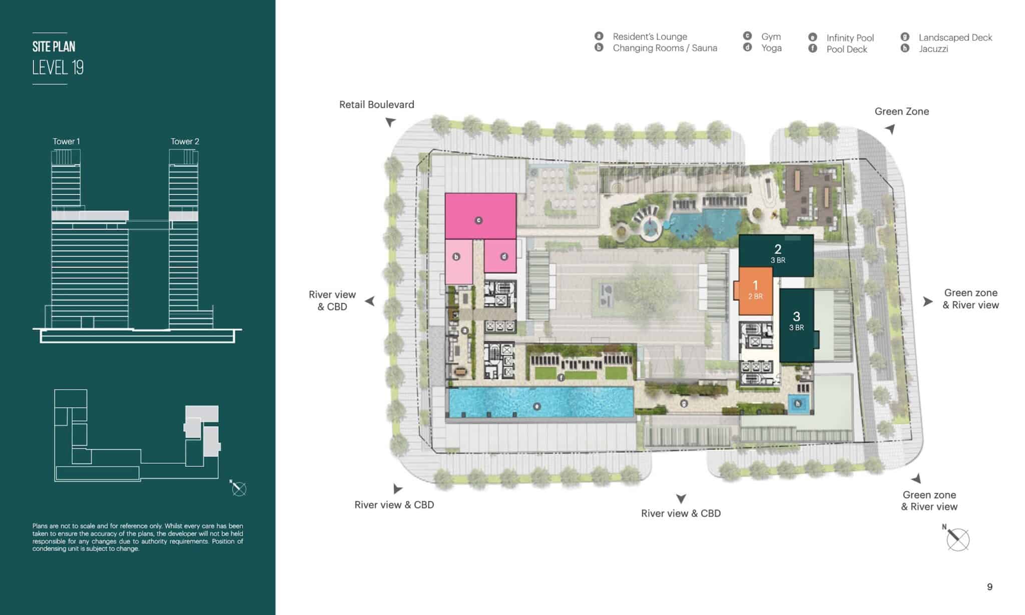 Mặt bằng tầng tiện ích và căn hộ tầng 19 tháp Narra Residences Empire City