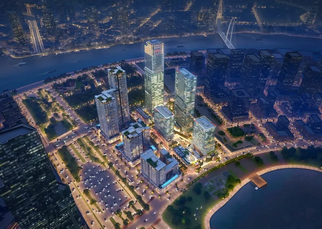 Phối cảnh Lotte Eco Smart City Thủ Thiêm về đêm nhìn từ trên cao