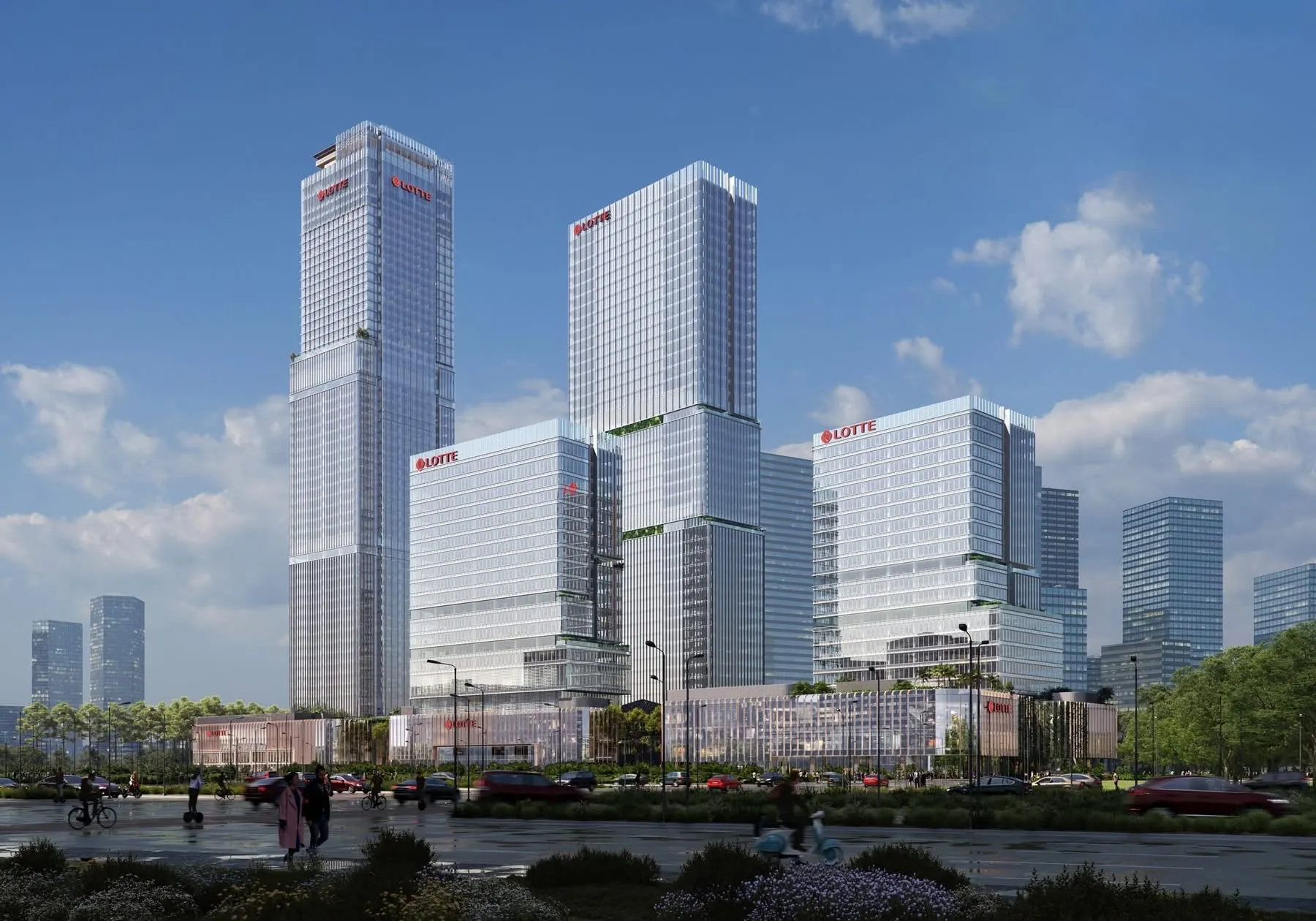 Phối cảnh các tháp văn phòng Lotte Eco Smart City Thủ Thiêm