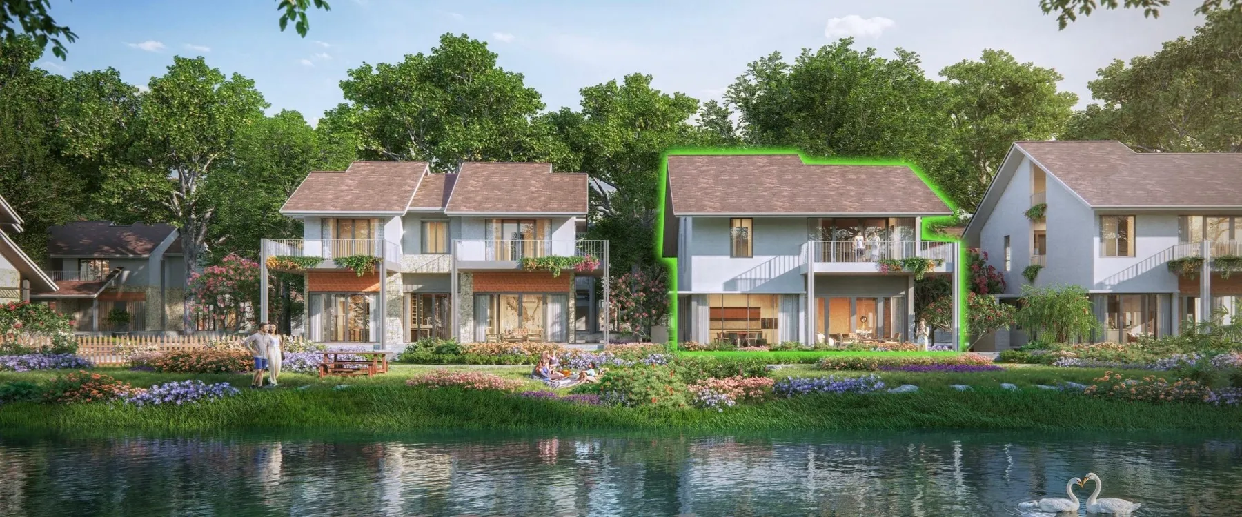 Mẫu điển hình biệt thự đơn lập Eco Retreat (phối cảnh)