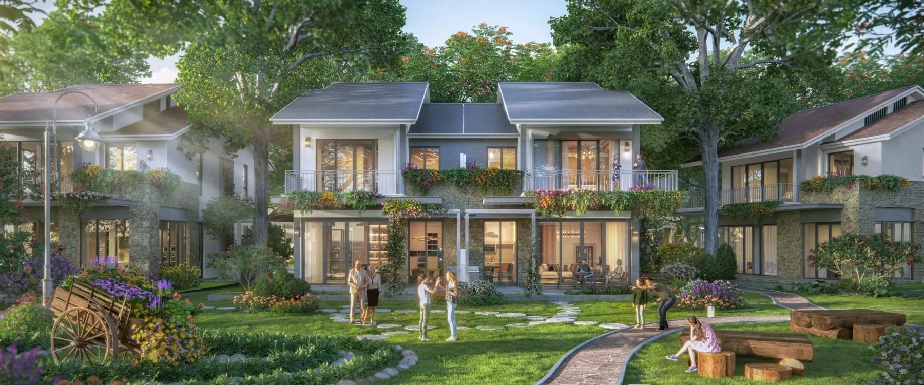 Mẫu điển hình biệt thự song lập Eco Retreat (phối cảnh)