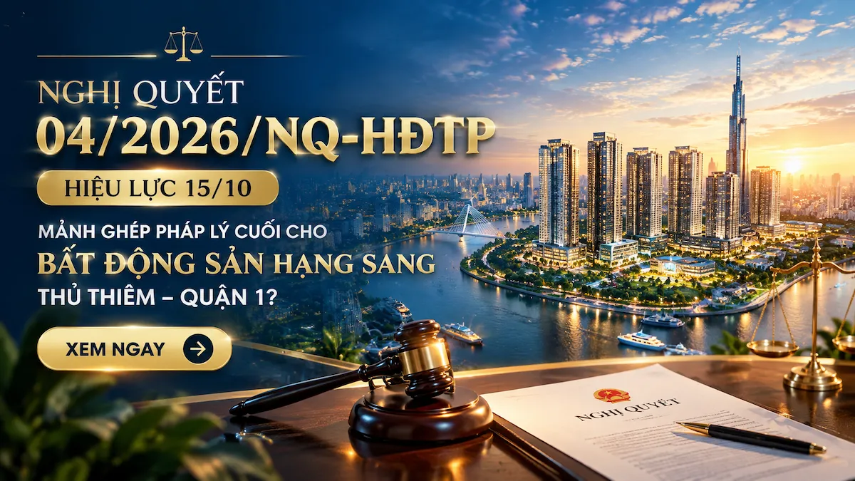 Nghị Quyết 04/2026/NQ-HĐTP Hiệu Lực 15/10: Mảnh Ghép Pháp Lý Cuối Cho Bất Động Sản Hạng Sang Thủ Thiêm – Quận 1?