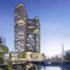 Phối cảnh The Skye Thủ Thiêm bên sông Sài Gòn